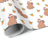 Feestelijke kerstvakantie Capybara Cadeaupapier (Rol Hoek)