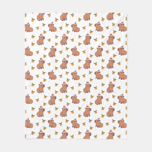 Feestelijke kerstvakantie Capybara Fleece Deken (Voorkant)