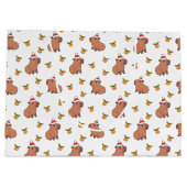 Feestelijke kerstvakantie Capybara Groot Cadeauzakje (Achterkant)