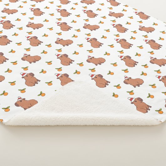 Feestelijke kerstvakantie Capybara Sherpa Deken (3/4)