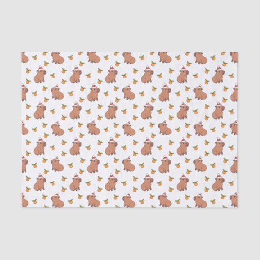 Feestelijke kerstvakantie Capybara Tissuepapier (Voorkant)