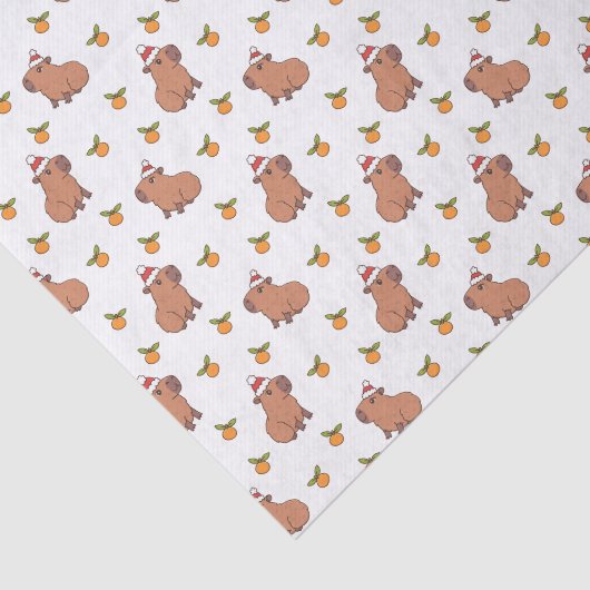 Feestelijke kerstvakantie Capybara Tissuepapier (Detail)