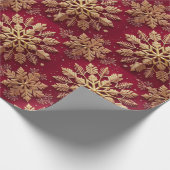 Feestelijke Kerstvakantie Gouden Sneeuwvlok Cadeaupapier (Hoek)