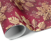 Feestelijke Kerstvakantie Gouden Sneeuwvlok Cadeaupapier (Rol Hoek)