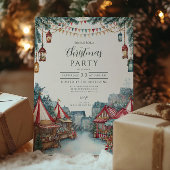 Feestelijke kerstvakantie in het winterdorp feestdagenkaart