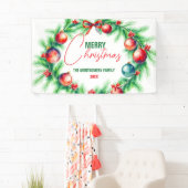 Feestelijke Kerstvakantie Krans Papier Placemat Spandoek (Insitu)
