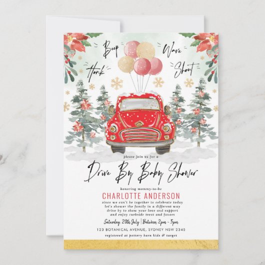 Feestelijke kerstvakantie met Baby shower Kaart (Voorkant)