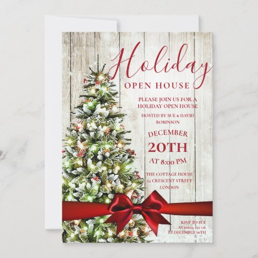 Feestelijke Kerstvakantie Open Huis Feest Kaart (Voorkant)