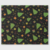 Feestelijke Kerstvakantie Print Cadeaupapier (Vlak)