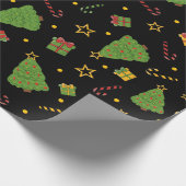 Feestelijke Kerstvakantie Print Cadeaupapier (Hoek)