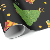 Feestelijke Kerstvakantie Print Cadeaupapier (Rol Hoek)