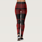 Feestelijke Kerstvakantie Rode geruite Tartan Prin Leggings (Achterkant)