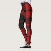 Feestelijke Kerstvakantie Rode geruite Tartan Prin Leggings (Links)