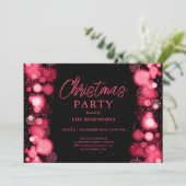 Feestelijke Kerstvakantie Rode Sneeuwlichten Glow Kaart (Staand voorkant)