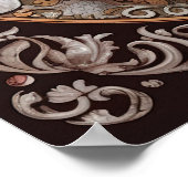 Feestelijke kerstvakantie Santa Poster (Hoek)