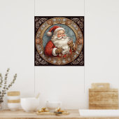 Feestelijke kerstvakantie Santa Poster (Keuken)