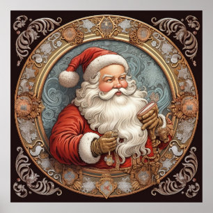 Feestelijke kerstvakantie Santa Poster
