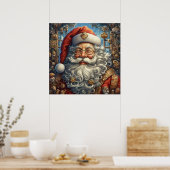 Feestelijke kerstvakantie Santa Poster (Keuken)