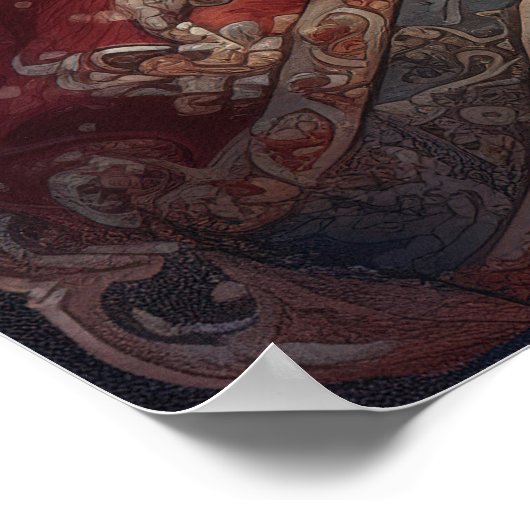 Feestelijke kerstvakantie Santa Poster (Hoek)