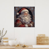 Feestelijke kerstvakantie Santa Poster (Keuken)