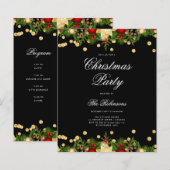 Feestelijke Kerstvakantie Uitnodigen w / Programma (Voorkant / Achterkant)