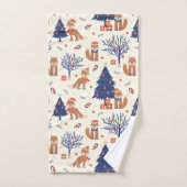 Feestelijke Kerstvakantie vos betegeld Bad Handdoek (Handdoek)