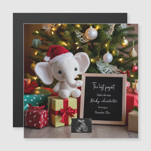 Feestelijke kerstvakantie zwangerschapsaankondigin (Voorkant / Achterkant)