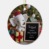 Feestelijke kerstvakantie zwangerschapsaankondigin keramisch ornament (Links)