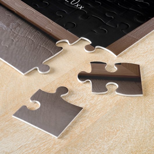 Feestelijke kerstvakantie zwangerschapsaankondigin legpuzzel (Zijkant)