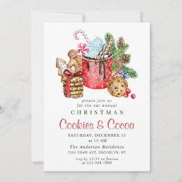 Feestelijke Kerstvakantiekoekjes & Cacaoparty Kaart