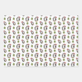 feestelijke kerstvakantiepinguïns getild inpakpapier vel (Voorkant 3)