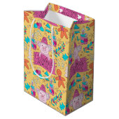 Feestelijke Kerstvarkens Medium Cadeauzakje (Achterkant Gekanteld)