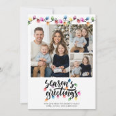 Feestelijke kerstverlichting 3 fotoseizoenen Groet Feestdagenkaart (Voorkant)
