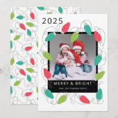 Feestelijke kerstverlichting Foto Vakantie Kaart (Voorkant / Achterkant)