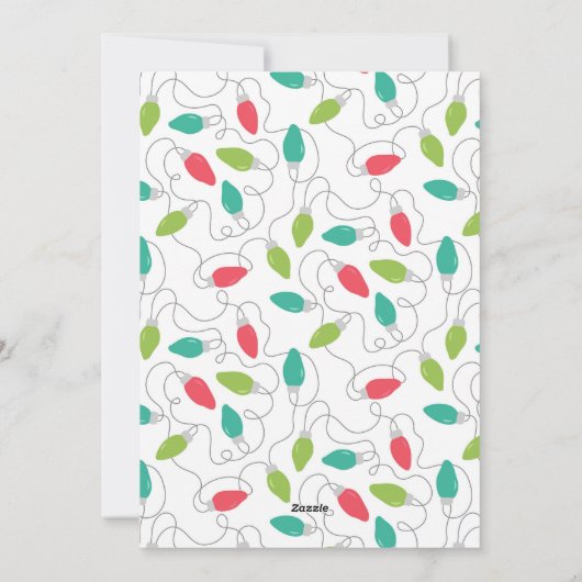 Feestelijke kerstverlichting Foto Vakantie Kaart (Achterkant)