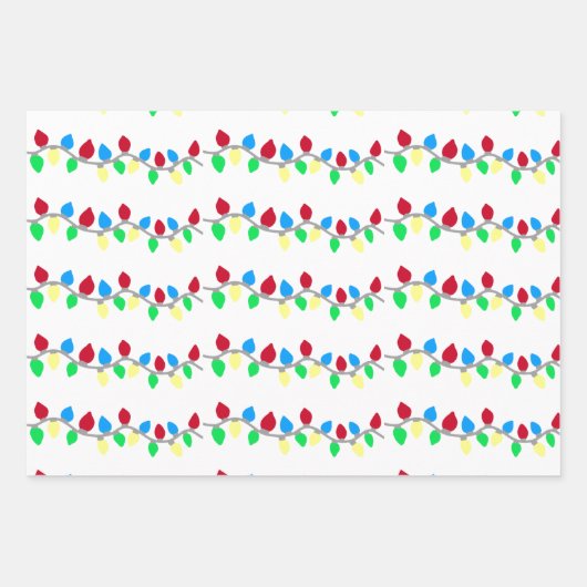 Feestelijke kerstverlichting inpakpapier vel (Voorkant 3)