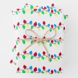Feestelijke kerstverlichting inpakpapier vel