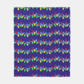 Feestelijke kerstverlichting op blauw fleece deken (Voorkant)