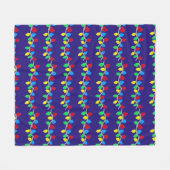 Feestelijke kerstverlichting op blauw fleece deken (Voorkant (Horizontaal))