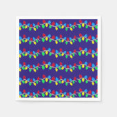 Feestelijke kerstverlichting op blauw servet (Voorkant)