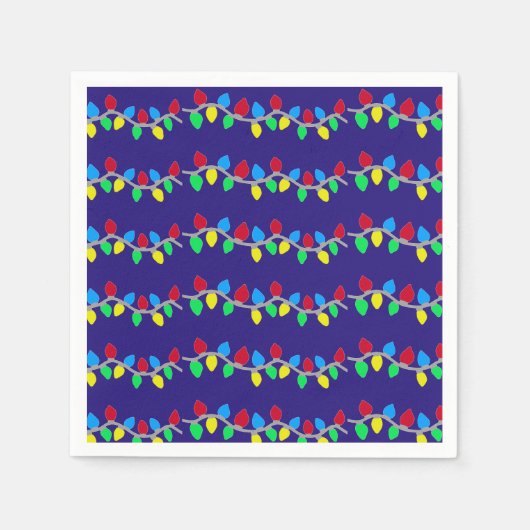 Feestelijke kerstverlichting op blauw servet (Voorkant)