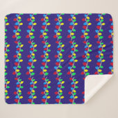 Feestelijke kerstverlichting op blauw sherpa deken (Voorkant (horizontaal))