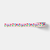 Feestelijke kerstverlichting op roze grosgrain lint (Voorkant)