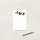 Feestelijke kerstverlichting post-it® notes (Op bureau)