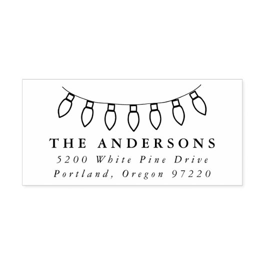 Feestelijke Kerstverlichting Retouradres Zelfinktende Stempel (Design)