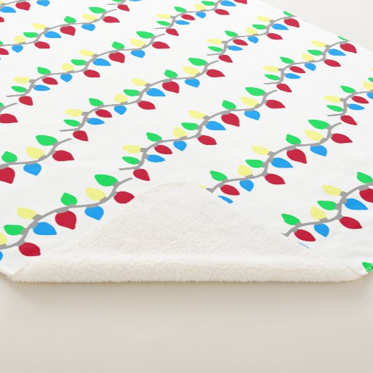 Feestelijke kerstverlichting sherpa deken (3/4)