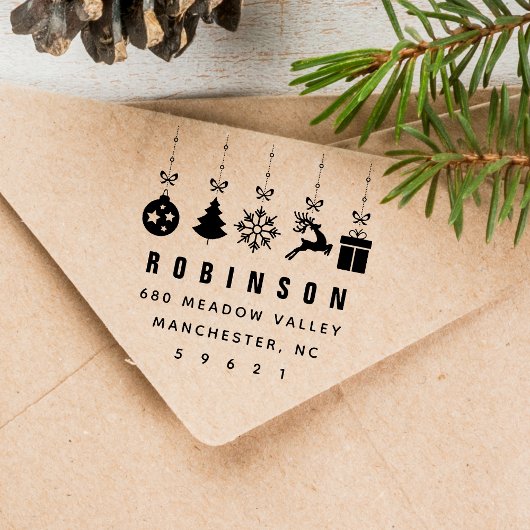Feestelijke Kerstversiering Adres Zelfinktende Stempel