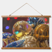 Feestelijke kerstversiering close-up hangend wandkleed (Voorkant)