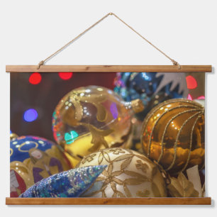 Feestelijke kerstversiering close-up hangend wandkleed