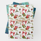 Feestelijke kerstversiering en takken Waterverf Inpakpapier Vel (In situ)